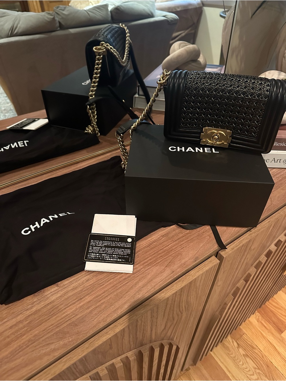 CHANEL Black Quilted Leather Boy Crossbody with Gold Hardware AUTHENTIC